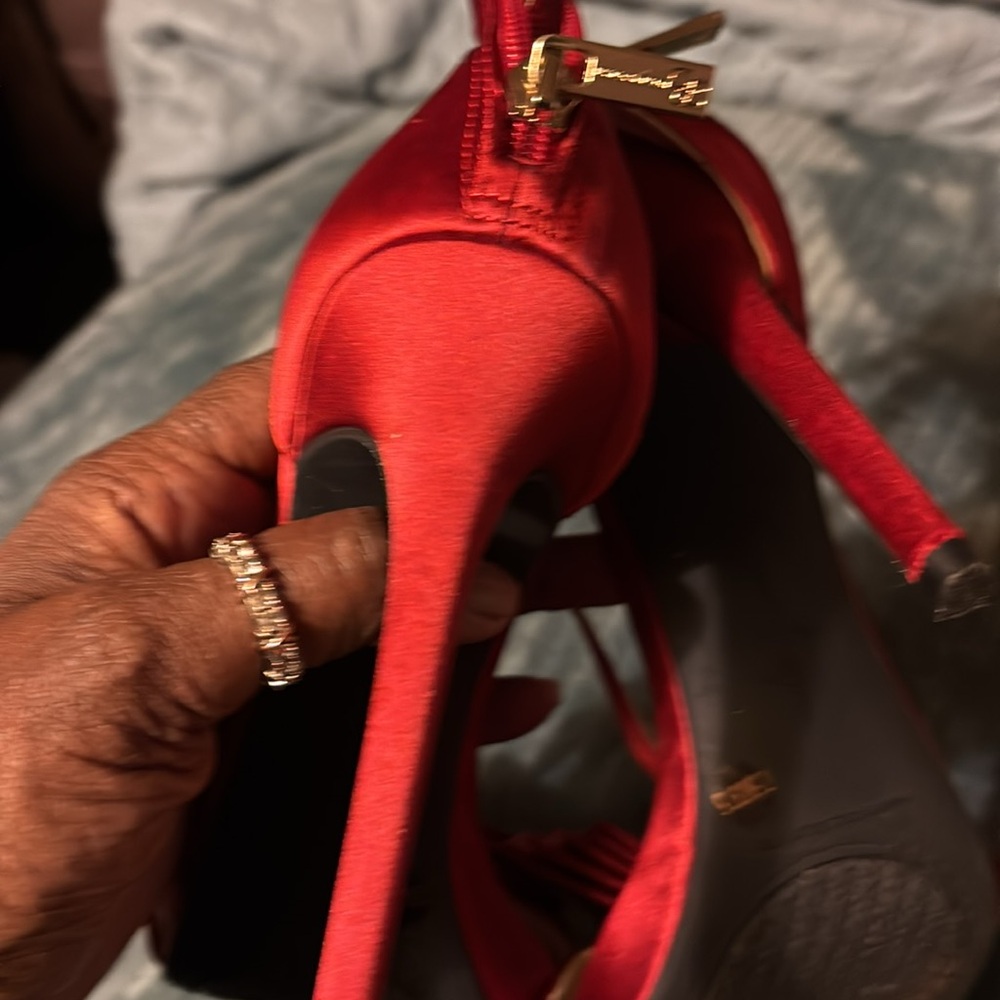 Jessica Simpson Js Remyia Ankle Strap Bow Dress Sandals Fabric Size 7.5 - Picture 4 of 6